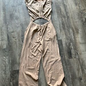 FP Movement by Free People Tan Cutout Jumpsuit